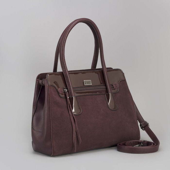 Сумка женская, отдел с перегородкой на молнии, 2 наружных кармана, длинный ремень, цвет бордовый