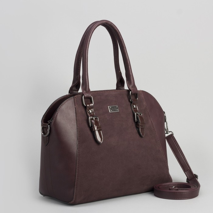 Сумка женская, отдел с перегородкой на молнии, наружный карман, длинный ремень, цвет бордовый