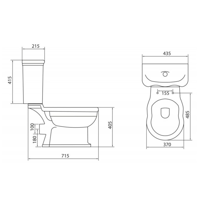 Чаша унитаза BelBagno BOHEME P-trap BB115CP