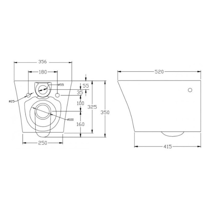 Чаша унитаза BelBagno FLAY-R BB506CH, подвесной