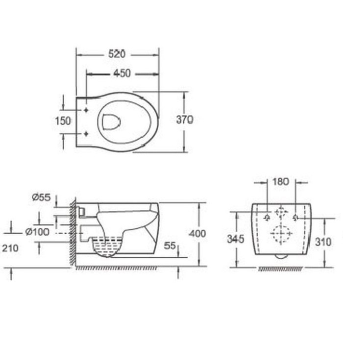 Чаша унитаза BelBagno FORMICA BB1030CH,, подвесной