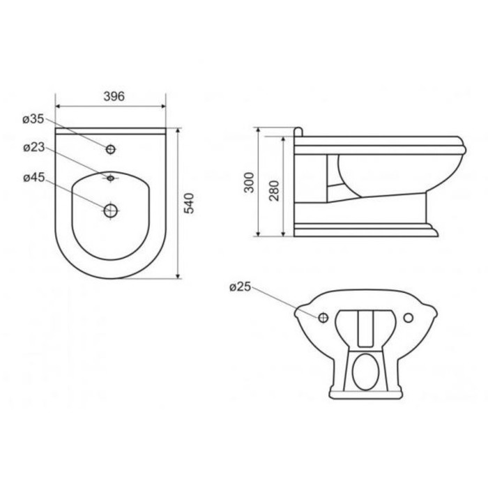 Чаша унитаза Cezares KING PALACE CZR-163-TH, подвесной