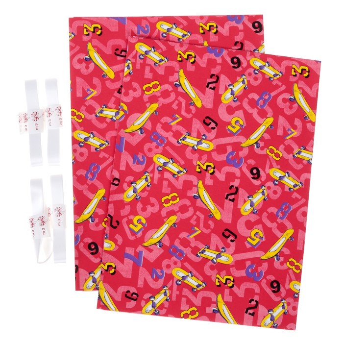 Набор для упаковки, "Для мальчика", крафт 0,7 х 1 м х 2, лента 15 мм х 3 м х 4