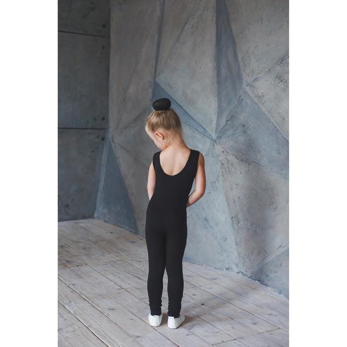 Комбинезон гимнастический со вставками (GD2002), цвет чёрный-фиолет, размер 40