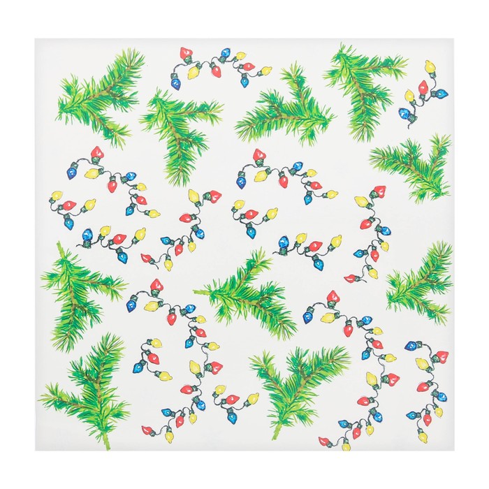 Переводки на посуду (холодная деколь) «Уютный Новый Год», 14,1 × 14,1 см