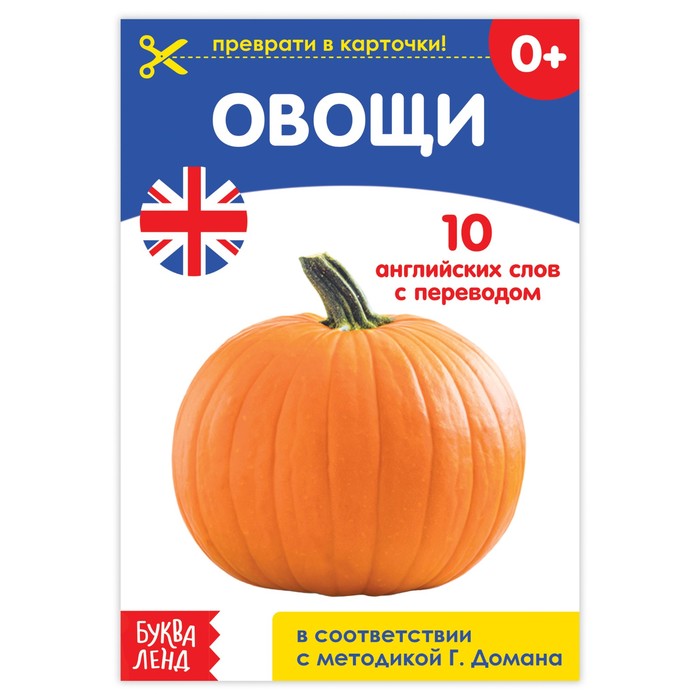 Обучающая книга по методике Г. Домана "Овощи. Английский язык"  24 стр.