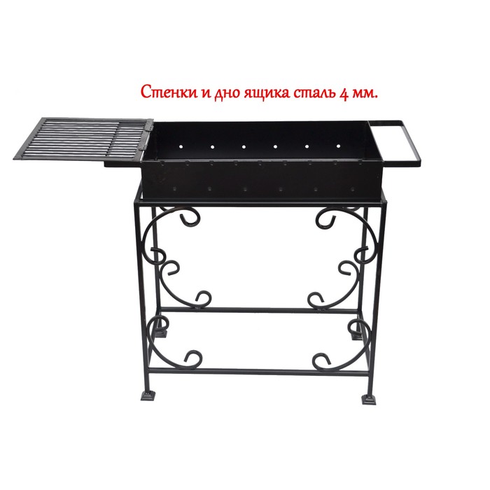 Мангал садовый с решеткой МС-4А стенки и дно 4мм.