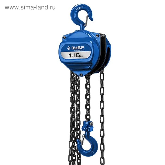 цена Таль цепная ЗУБР Профессионал ТШ-1-6, шестеренная, 1 т, 6 м