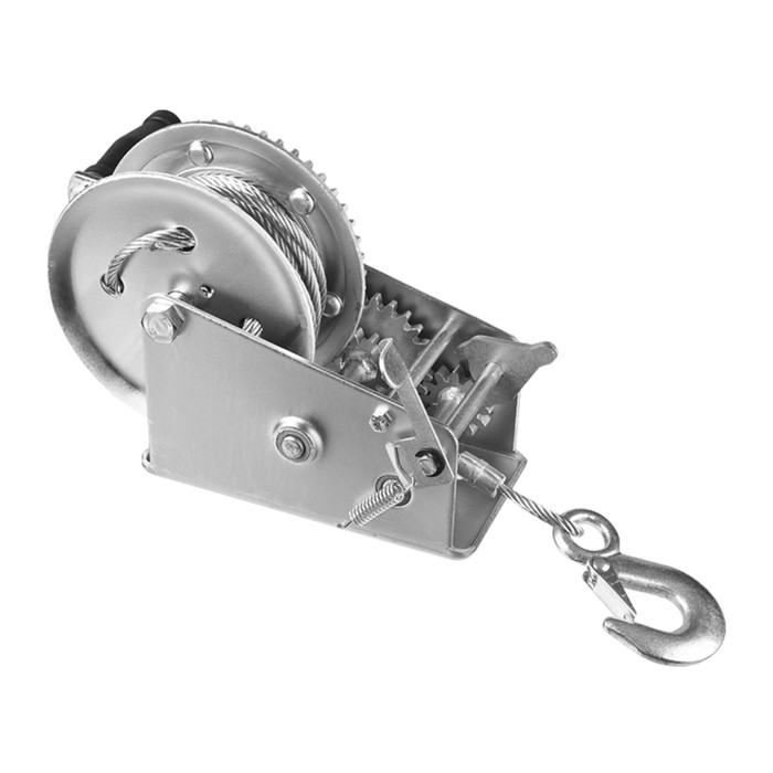 Лебедка ручная "ЗУБР" ПРОФЕССИОНАЛ 43113-0.9_z01, барабанная, тяговая, тросовая, 0.9 т, 8м