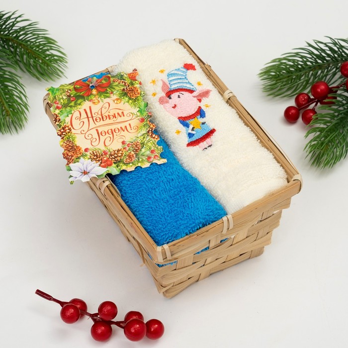 Набор полотенец "Чудес в Новом году" 30х60 - 2 шт, 100% хл, 340 гр/м2