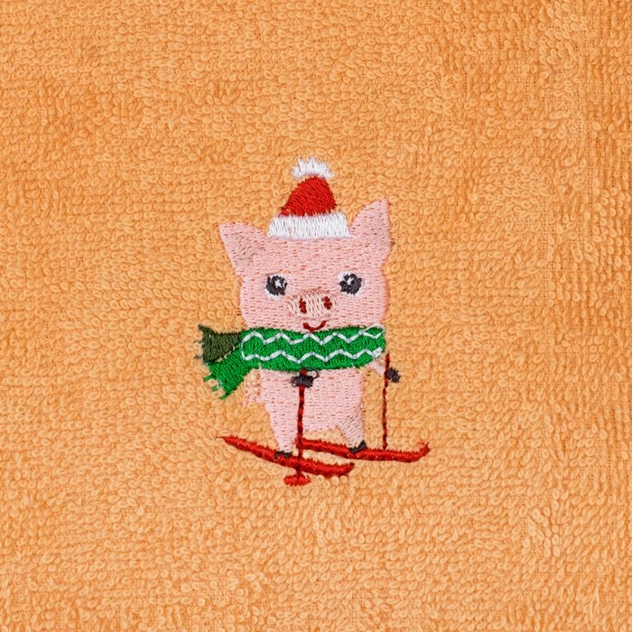 Набор полотенец "Лыжники" 30х30 - 3 шт., 100% хл., 340 гр/м2