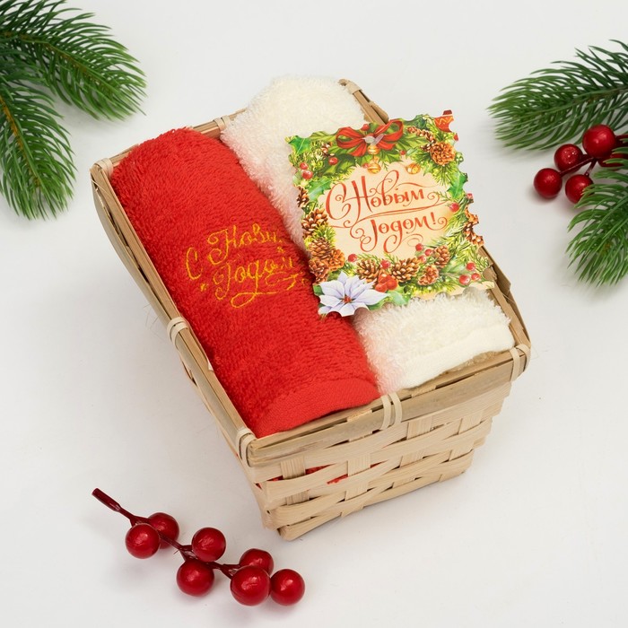 Набор полотенец "Волшебного Нового года" 30х60 - 2 шт., 100% хл., 340 гр/м2