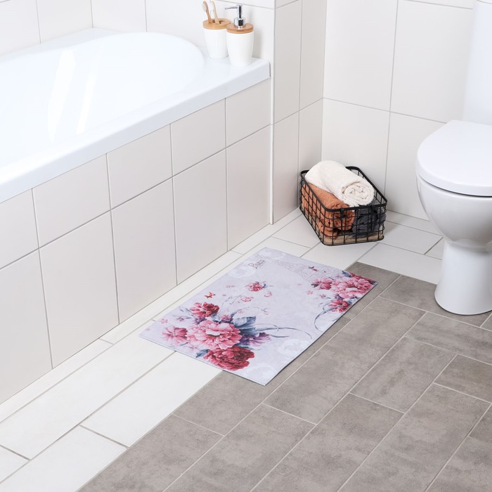Ковер для дома "Пионы акварель" 40х60 см