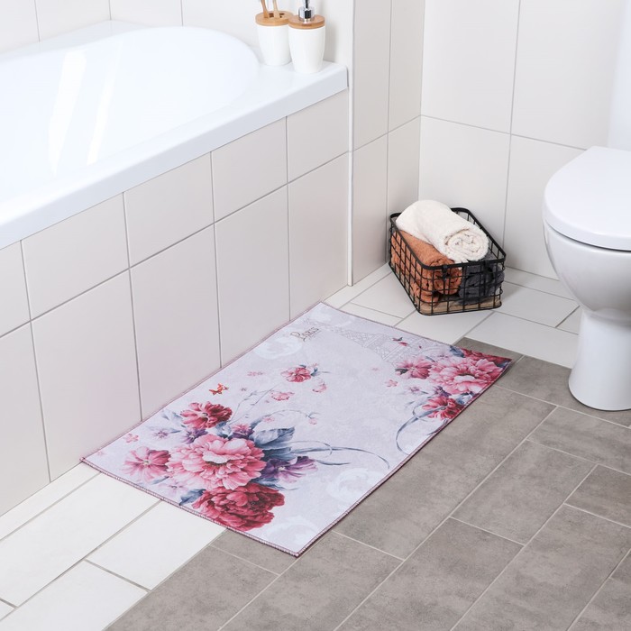 Ковер для дома "Пионы акварель" 50х80 см