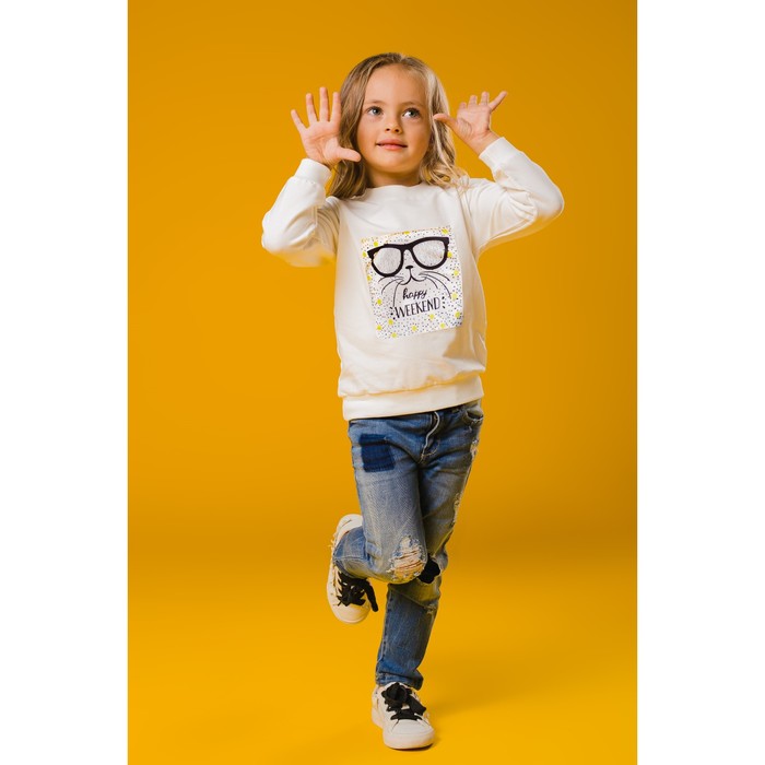 Джемпер Happy weekend белый, рост 86