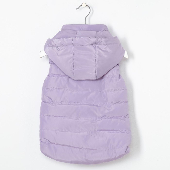 Жилет для девочки с капюшоном, сиреневый, рост 116-122 (30)