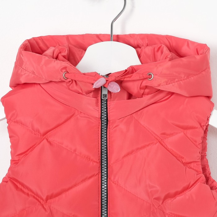 Жилет для девочки с капюшоном, фуксия, рост 104-110 (26)