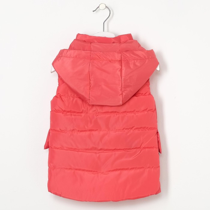 Жилет для девочки с капюшоном, фуксия, рост 104-110 (26)