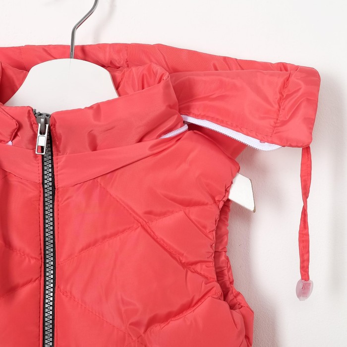 Жилет для девочки с капюшоном, фуксия, рост 116-122 (30)