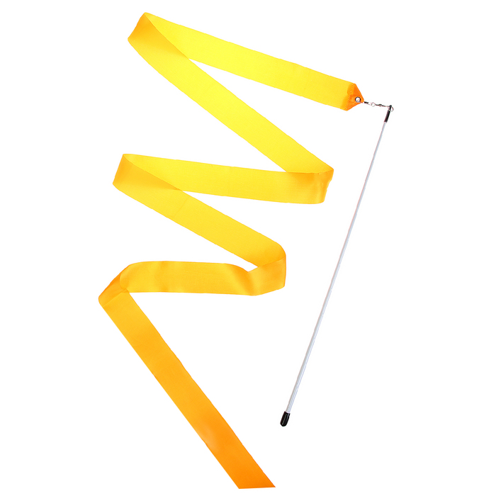 Лента гимнастическая с палочкой 4 м, цвет оранжевый