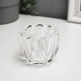 Подсвечник стекло на 1 свечу "Бутон тюльпана" прозрачный 6х7,3х7,3 см