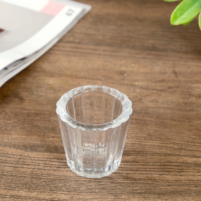 Подсвечник стекло на 1 свечу "Стаканчик" прозрачный 6,4х6,8х6,8 см