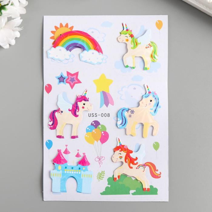 Наклейка пластик "Единороги" 19х10 см