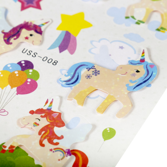 Наклейка пластик "Единороги" 19х10 см