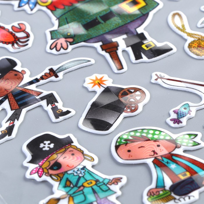 Наклейка пластик "Пираты/Корабли" МИКС 27х14,5 см