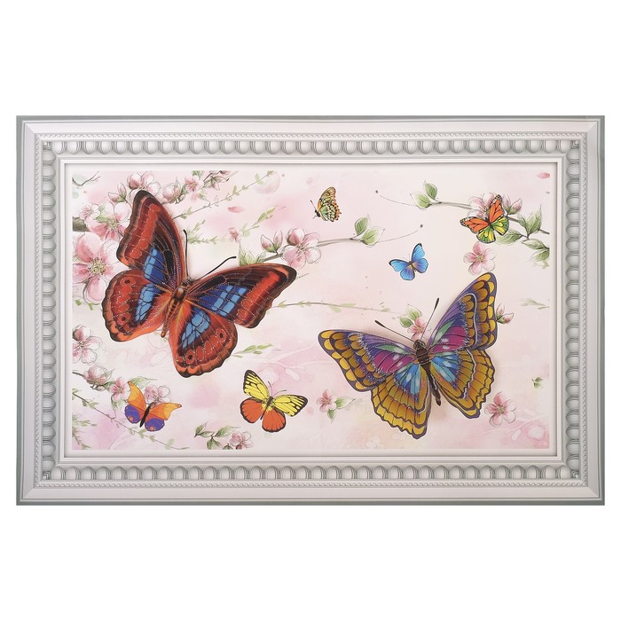 Наклейка пластик интерьерная картина "Бабочки" 38х58 см