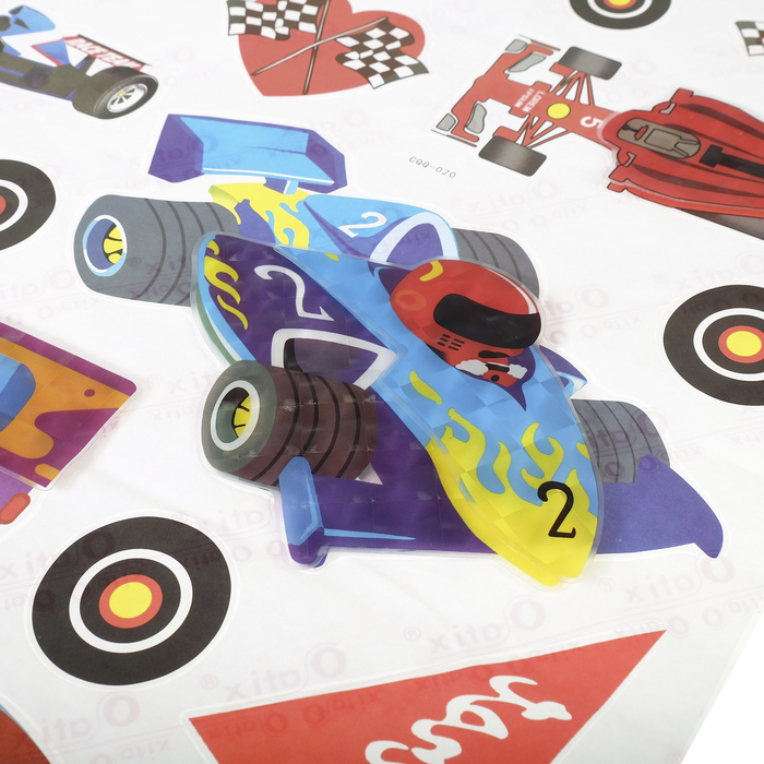 Наклейка пластик интерьерная "Гоночные машинки" 50х70 см