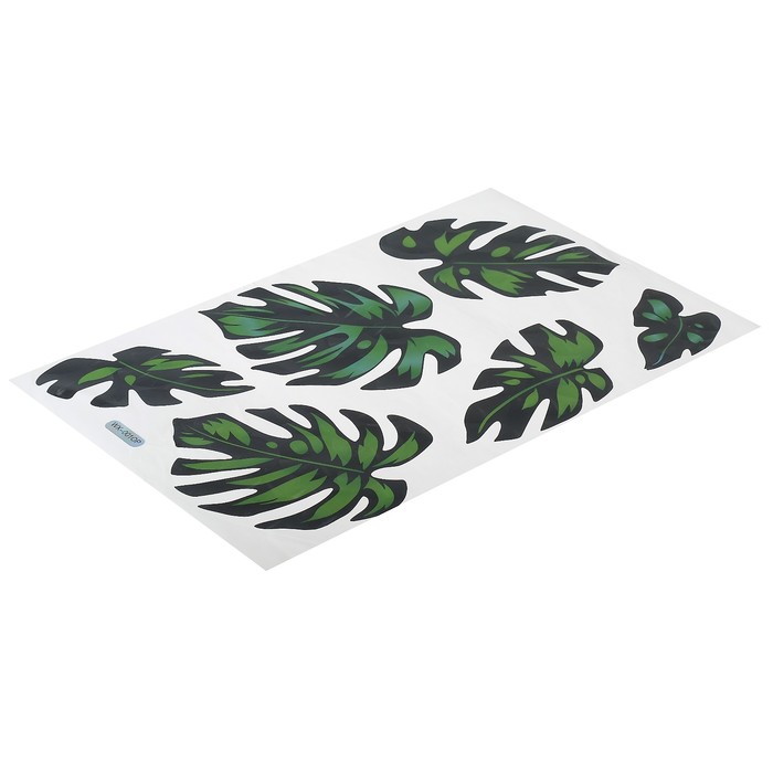 Наклейка пластик интерьерная голография "Пальмовые листья" 50х32 см