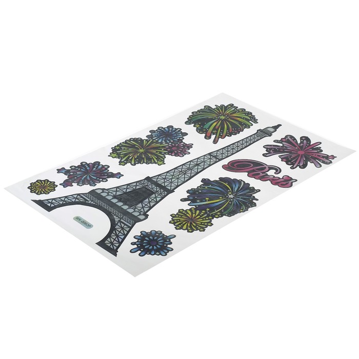 Наклейка пластик интерьерная голография "Эйфелева башня" 50х32 см