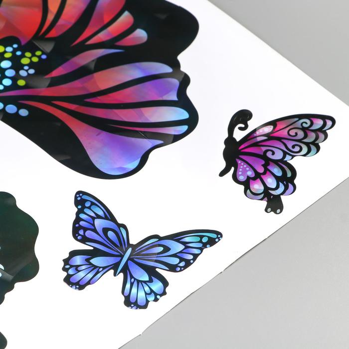 Наклейка пластик интерьерная голография "Цветы" 50х32 см