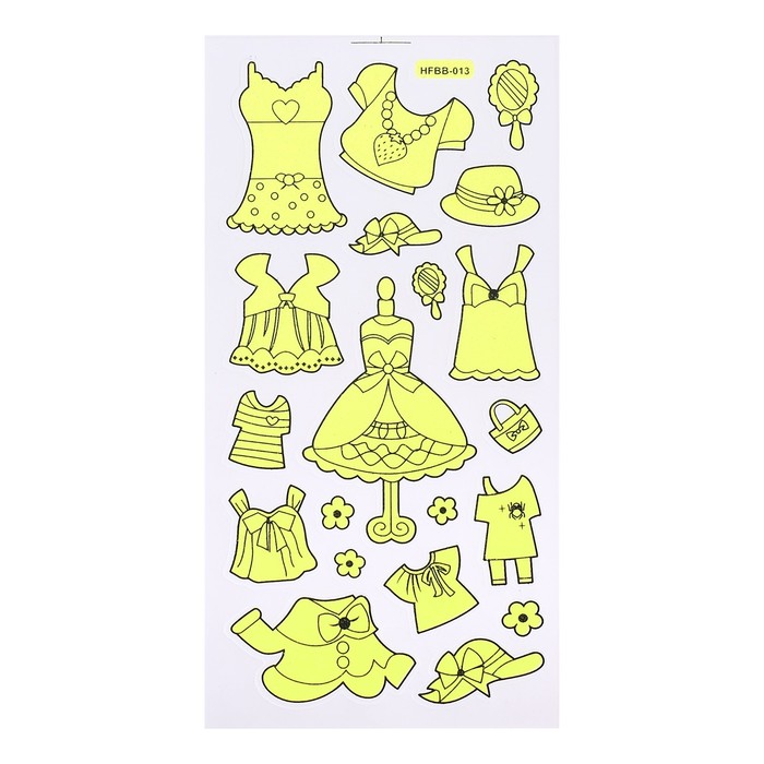 Наклейка пластик фосфорная "Гардероб/Отдых" МИКС 23х9 см