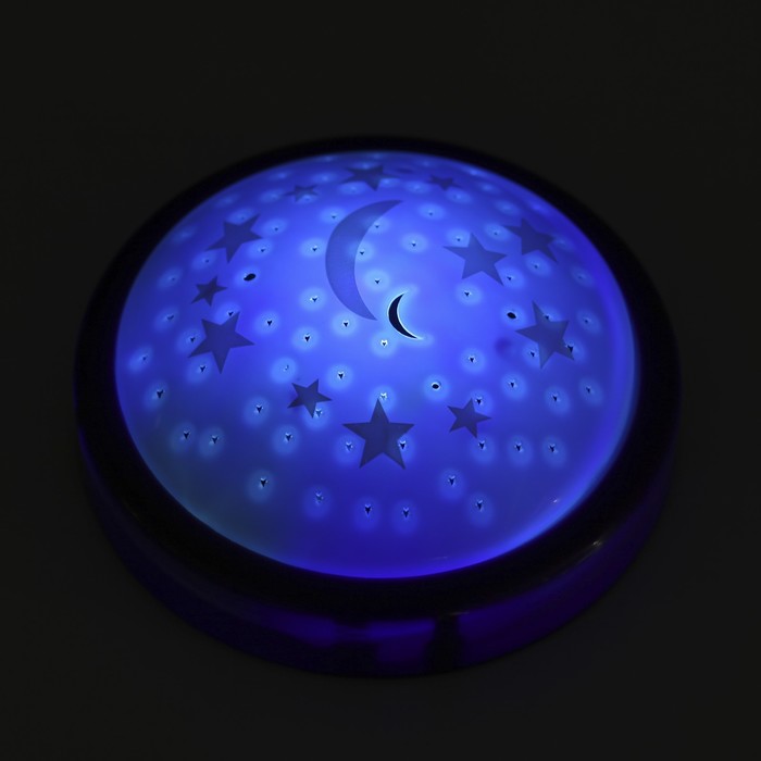 Ночник-пушлайт проектор пластик 3 режима "Ночное небо" от 4АА 5,5х14х14 см