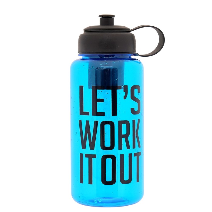 Бутылка для воды 1150 мл LET'S WORK IT OUT, с отделением для фруктов, микс 9х23 см