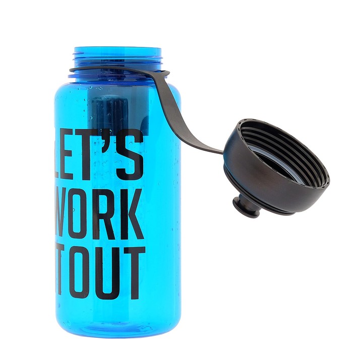 Бутылка для воды 1150 мл LET'S WORK IT OUT, с отделением для фруктов, микс 9х23 см