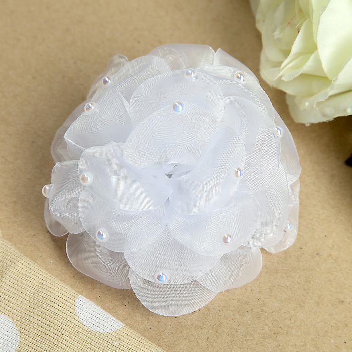 Бант для девочек с резинкой "Конфетти", 10 см, с бусинами, микс