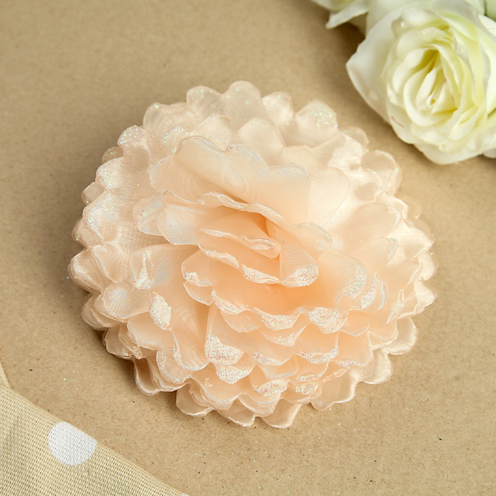 Бант для девочек с резинкой "Хризантемки", 15 см, микс