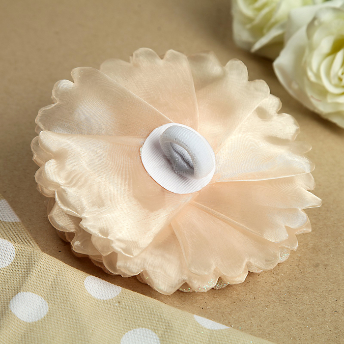 Бант для девочек с резинкой "Хризантемки", 15 см, микс