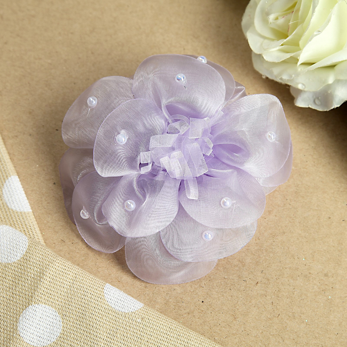 Бант для девочек с резинкой "Яркая девочка", 12 см, с бусинами, микс