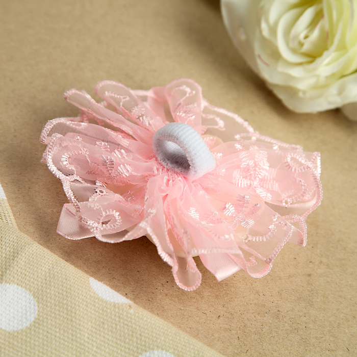 Бант для девочек с резинкой "Нежнейший", 12 см, с ажурной окантовкой, микс