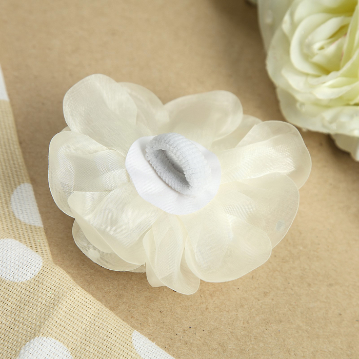 Бант для девочек с резинкой "Ляля", 10 см, с бусинами, с бестяшками, микс