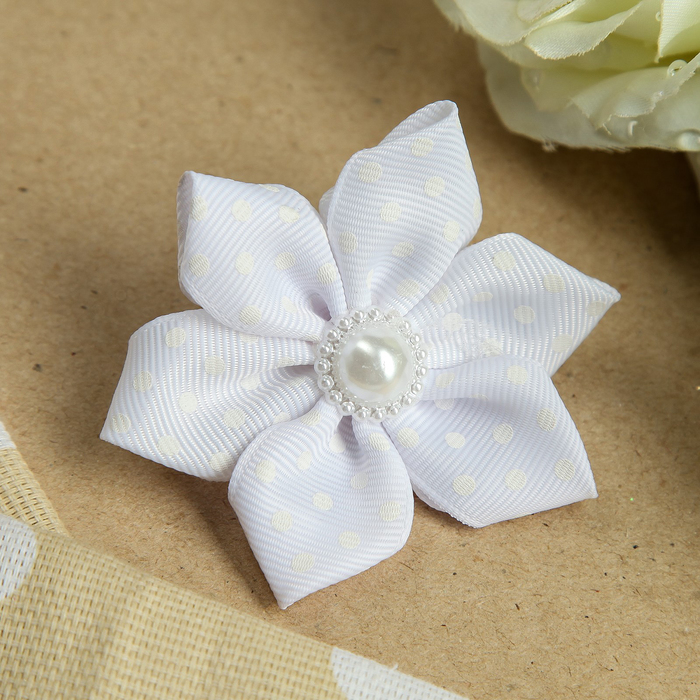 Резинка для волос "Девуля", 5 см, с жемчужиной, микс