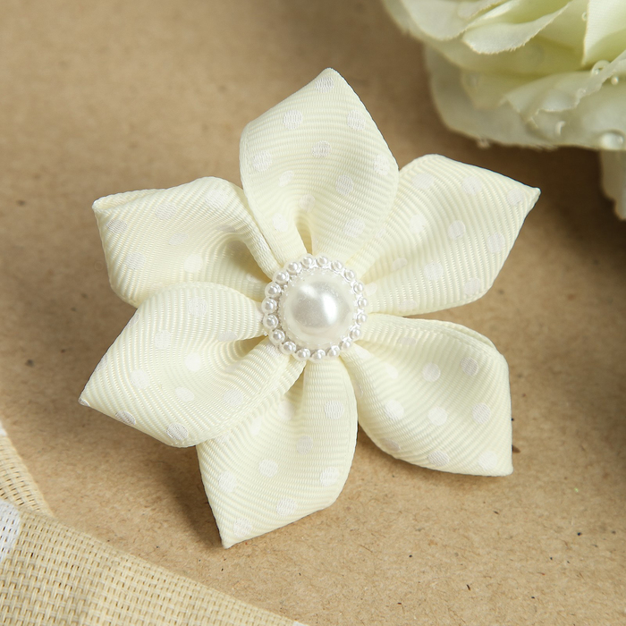 Резинка для волос "Девуля", 5 см, с жемчужиной, микс