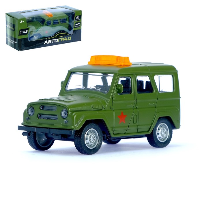 Машина металлическая "Джип военный", инерционная, масштаб 1:43