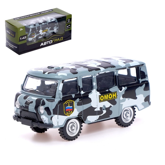 Машина металлическая "Микроавтобус ОМОН", инерционная, масштаб 1:43