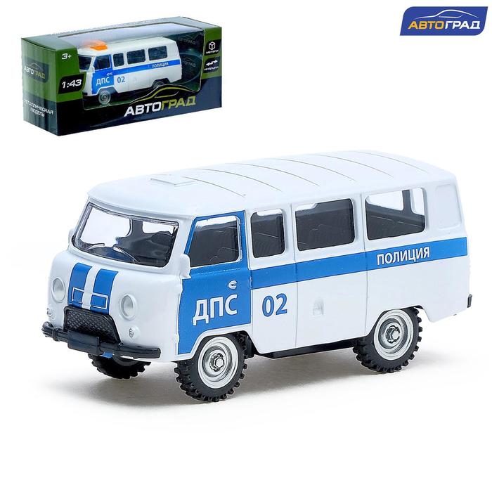 Машина металлическая "Микроавтобус ДПС", инерционная, масштаб 1:43