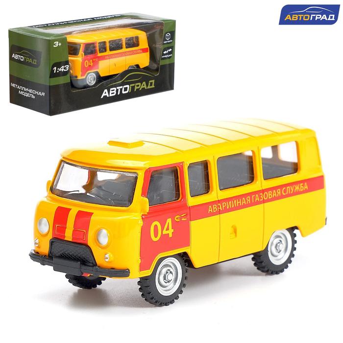 Машина металлическая "Микроавтобус газовая служба", инерционная, масштаб 1:43
